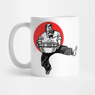 man holding a water basin Mug